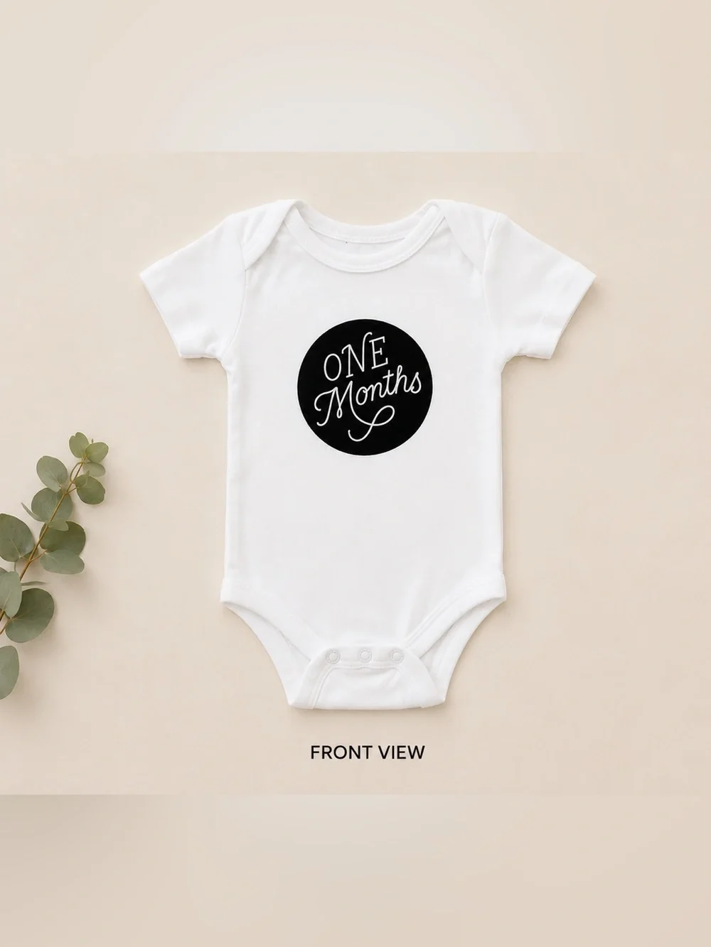 Monthly Milestone Baby Bodysuit Set of 6 - Classic Black Circle Design